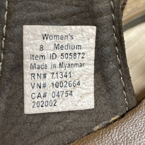 L.L. Bean Eco Comfort Shoes Women's 8M Brown Leather Two‎ Strap Buckle Sandals - Picture 4 of 8